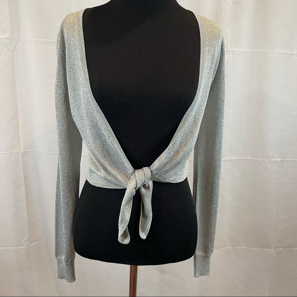 Express shiny grey cardigan
